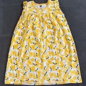 Tea Collection Yellow and White Lemon Print Dress